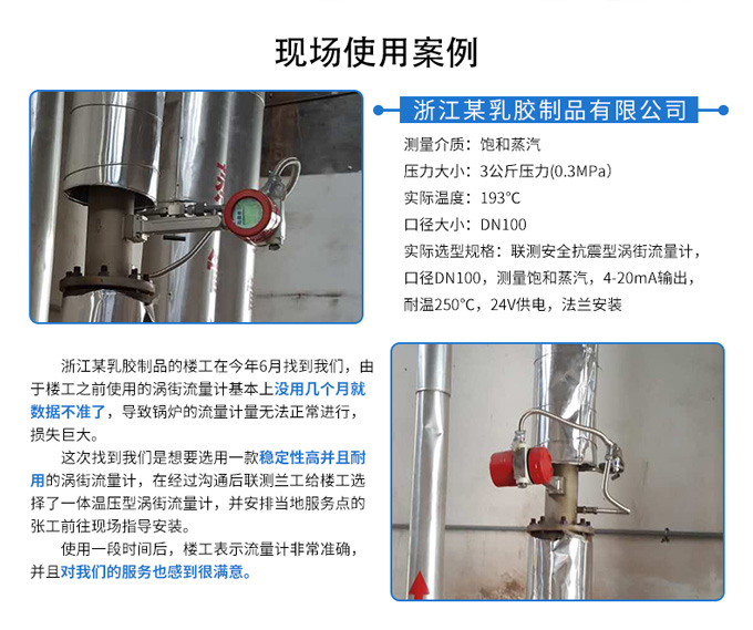 涡街流量计典型案例