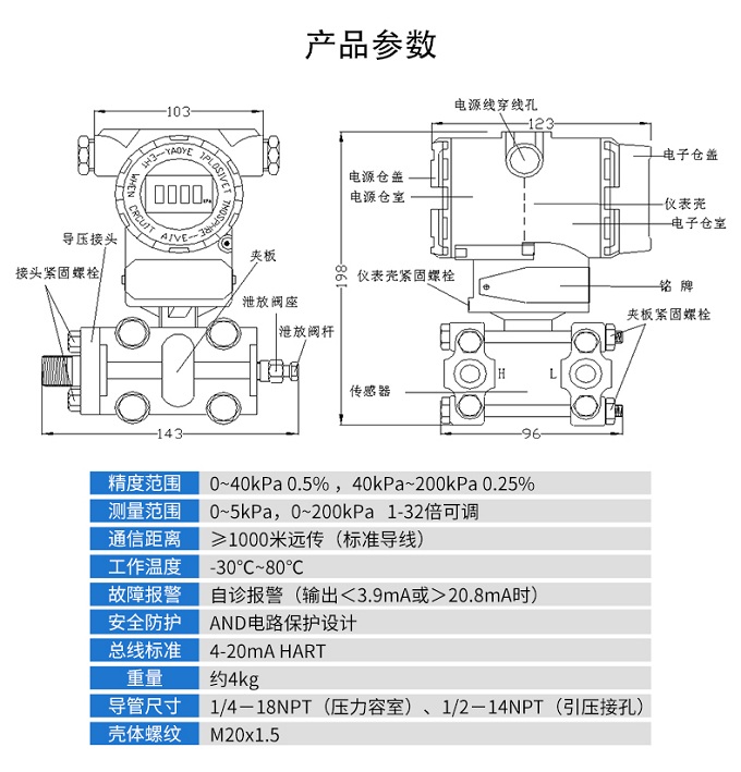 电容式差压变送器参数